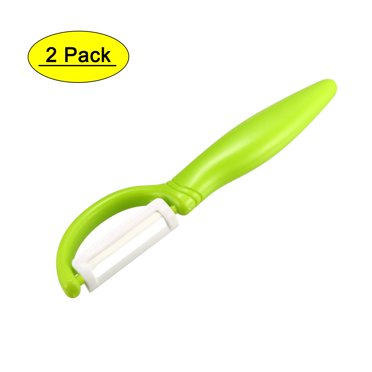 Unique Bargains Multi-Peel Straight Peeler Easy Grip Handles Ceramic Cutter for Kitchen Vegetable Fruit Green, 2Pcs