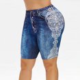 thumbnail image 1 of Jsaierl Womens Fake Jean Shorts Plus Size Summer Distressed Denim Shorts Pants Ripped Pull On Bermuda Jean Shorts 2024, 1 of 7