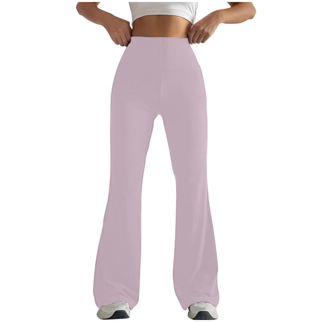 Timegard Workout Legging for Women High Waist Slim Fitting Bell Bottom Basic Yoga Trousers Solid Color