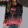 thumbnail image 2 of Chandail à Capuchon pour Femmes Merry Active Veste en Molleton Femmes Noël Imprimé Col Rond Bande Chandails à Capuchon Femmes Col Rond Ajusté Chandail à Enfiler Hauts Convenable Manches Longues Canettes Old School Chandails d'Entraînement Ample Blouse, 2 of 4