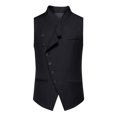 thumbnail image 2 of TIMIFIS Men's Suit Vests Business Suit Vestss for Men Formal Slim Solid Fashion Retro Wedding Waistcoat for V-Neck Tuxedo Vests with Pockets - Spring/Summer, 2 of 8