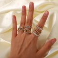 thumbnail image 1 of Gold Plated Cubic Zirconia Gold Rings for Women-6pcs, 1 of 5