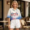 thumbnail image 4 of Sewkxo Polo à Manches Courtes pour Femmes, Col Oversize, T-Shirt à Enfiler Y2k, Décontracté, Ample, Mode Urbaine, Chandail de Rugby, Beige P, 4 of 6