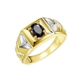thumbnail image 3 of RYLOS Men's Rings 14K Yellow Gold Rings Designer Weave Band 7X5MM Oval Gemstone & Diamond Ring Onyx October Birthstone Rings For Men,  Size 9, 3 of 7