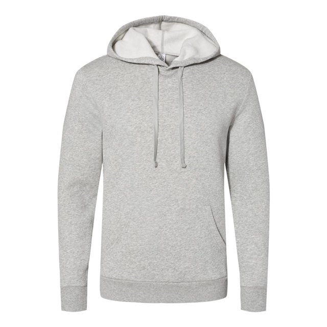 Alternative Mens Eco-Cozy Fleece Pullover Hoodie 8804PF, S, Heather Grey