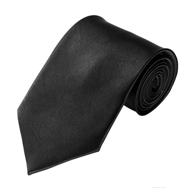 TopTie Unisex Necktie Solid Color Black Skinny Tie
