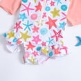 thumbnail image 4 of Toddler Girls Rash Guard Swimsuit Flower Graphic Printed Sun Protection Long Sleeve Girls Bathing Suits for Girls 18-24 Months, 4 of 6