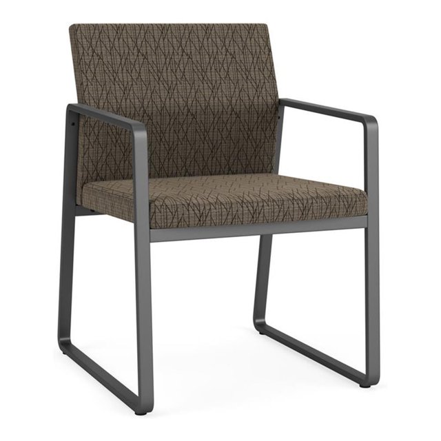 Fauteuil d'Invité pour Réception et Salle d'Attente en Soins de Santé / Acier Charbon / Brun