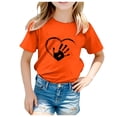 thumbnail image 3 of TZEWGL T-Shirt Graphique Décontracté Imprimé Couleur Orange Manches Courtes Col Rond pour Tout-Petits Filles Garçons Taille 12-13T, 3 of 5