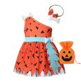 thumbnail image 3 of Kcodviy Garçon des Cavernes pour Tout-Petits avec Tenue de l\'Action de Grâce 2T Fille Sac de Bonbons Filles Robe Rétro d'Halloween pour Tout-Petits Os de Chien Fille des Cavernes Historique Robes de Demoiselles d'Honneur Robe en Maille Tenue de Cosplay de Princesse, 3 of 9