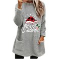thumbnail image 2 of Qertyioot Hauts Grande Taille pour Femmes, Blouse à Manches Longues Chaude de Noël pour Femmes à Col Rond et d'Hiver, Ample, Imprimée, avec Poche, 2 of 4