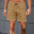 thumbnail image 4 of EOYWHK Mens Workout Shorts Cotton Linen Athletic Gym Shorts Elastic Waist Drawstring with Pockets, 4 of 8