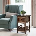 thumbnail image 4 of Gymax Mini Nightstand Wooden Bedside End Table W/Drawer Living Room Kid Nightstand Brown, 4 of 10