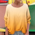thumbnail image 2 of WRKEKC T-Shirts à Manches Longues pour Femmes, Chemises à Manches Longues pour Femmes, T-shirt Tendance Confortable à Manches Longues à Col Rond Dégradé Imprimé pour Femmes Grande Taille, 2 of 6