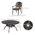thumbnail image 3 of Outsunny 7 Pieces Patio Dining Set for 6, Aluminum Patio Table and Chairs, 3 of 10