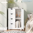 thumbnail image 4 of Gymax Armoire de Rangement de Salle de Bain au Sol en Bois, Unité de Rangement Autoportante pour Salle de Bain avec 1 Porte et 4 Tiroirs, 4 of 10
