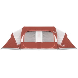 CAMPROS CP 12 Person Cabin Tent, 2 Room Extra Large Straight Wall Camping Tents Waterproof Windproof with Top Rainfly, 6 Large Mesh Windows, Double Layer, Easy Set Up Family Tent