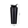 thumbnail image 3 of Stainless Steel Shaker Bottle with Wire Whisk Ball for Protein Mixing | Insulated Drink Bottle for Smoothies and Supplements | Spill Proof Flip Lid with Lock | Home, Gym, and Office Use, 3 of 7
