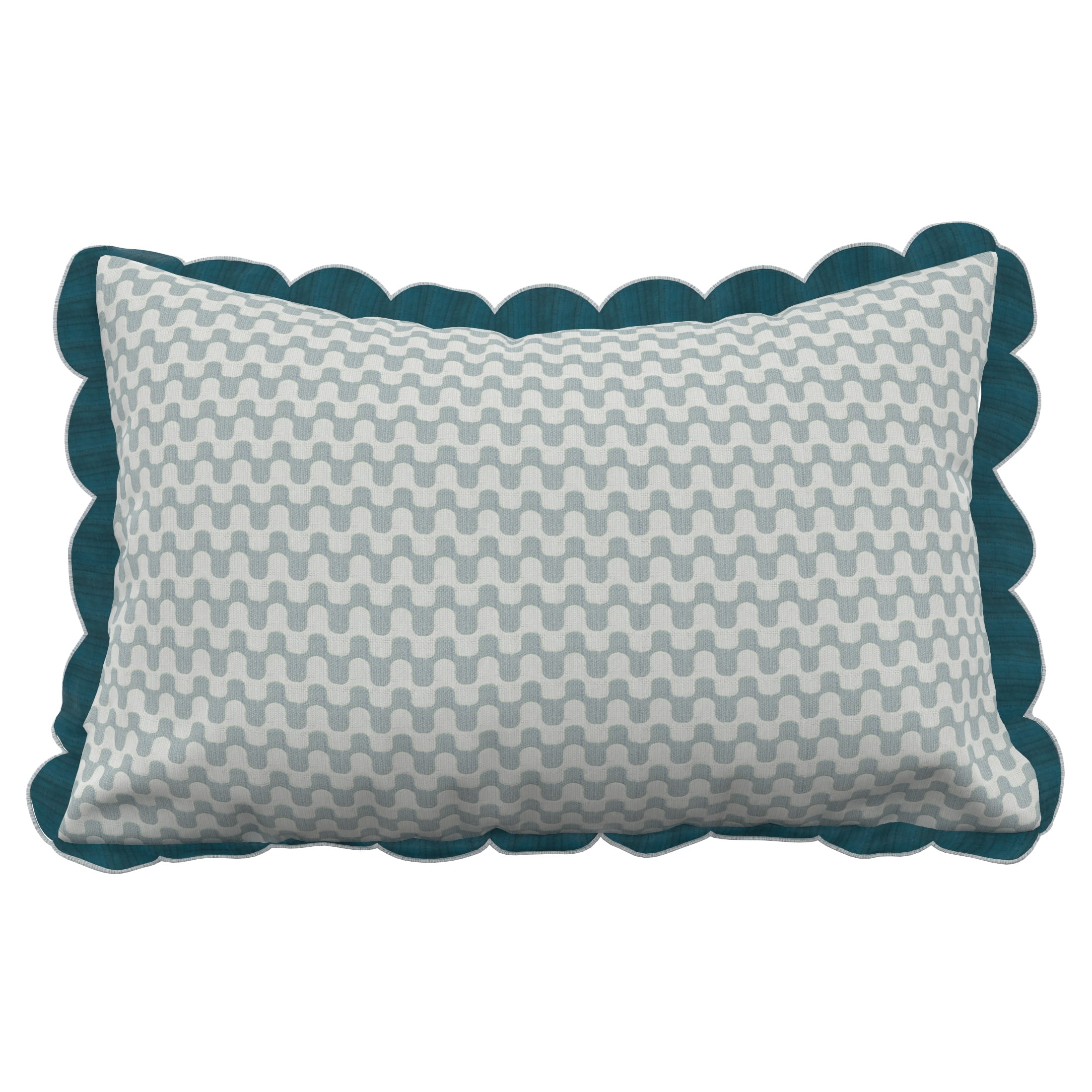 HOMETRENDS 20" x 12" Wave Outdoor Lumbar Toss Cushion, Fade Resistant