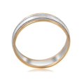 thumbnail image 3 of 14k Yellow & White Gold Two Tone 6mm Facet Cut Wedding Band Mens Ring, 3 of 3