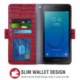 thumbnail image 2 of Case for Galaxy J2 Core, Pu Leather Cover, Mobile Phone Cover for Samsung Galaxy J2 Core, Wallet Scratch-Resistant Magnetic Mobile Phone Pocket with Card Compartment, Red, 2 of 7