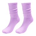 thumbnail image 1 of XIAQUJ Socks Solid Color Crew Socks Colorful Lightweight Cotton Socks Stockings Purple One Size, 1 of 5