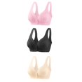 thumbnail image 4 of Timegard 3pc Wireless Bras for Women Front Closure Full Support Wide Strap Comfort Breathable Everyday Bra, 4 of 4