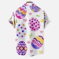 thumbnail image 5 of DPTALR Hommes Décontracté Boutons Pâques Imprimé avec Poche Col Rabattu Chemise à Manches Courtes Blouse, 5 of 5