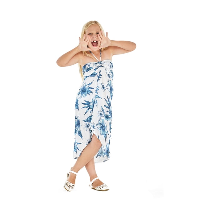 Robe Hawaïenne à Col Licou pour Fille en Floraison de Rêve de Jour