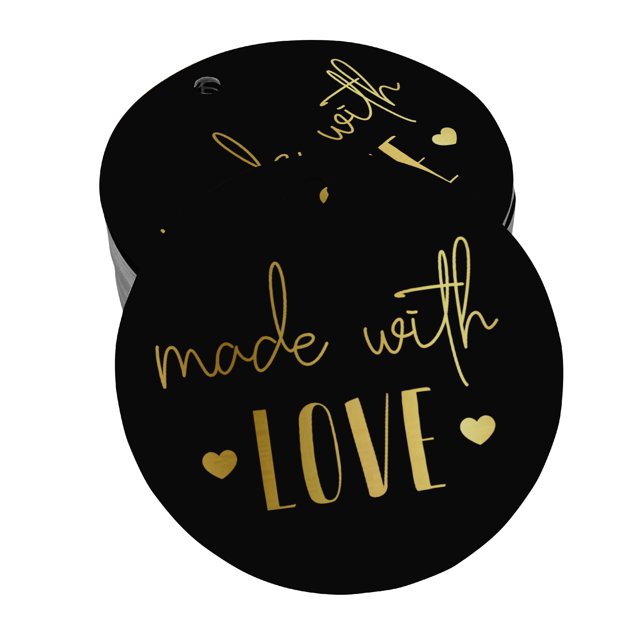 Inkdotpot Pack Of 50 Made With Love Text Favor Paper Tags Craft Real Gold Foil Hang Tags