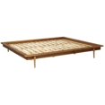 thumbnail image 1 of Pemberley Row Solid Wood Caramel Platform Bed Rectangular 84" x 89" Unassembled, 1 of 5