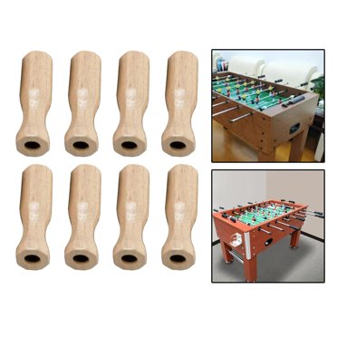 8x Soccer Table Handles Replacements Lightweight Wooden Foosball Handle Rod Foosball Handle Grip for Indoor Table Soccer wood color