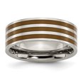thumbnail image 1 of Titanium Brown 8mm Wedding Band Ring Man  For Dad Mens  For Him, 1 of 10