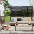 thumbnail image 4 of YUSAZENS 47x72 Inch Galvanized Steel Garden Screen Panel Diagonal Pattern Metal Privacy Fence for Outdoor Yard Patio Landscape Decoration, 4 of 8