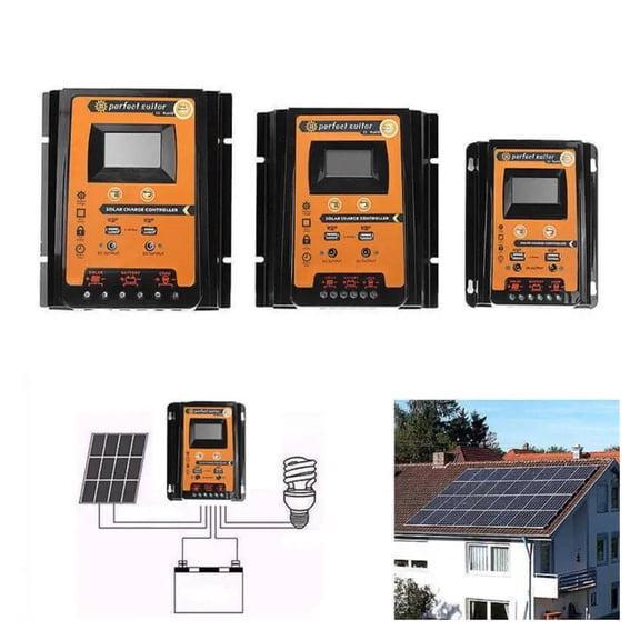 Solar Charge Controller 10A 20A 30A 50A 70A PWM Controller LCD Display Dual USB Output Solar Panel Charger Regulator Equipment ,Excellent Performance and Stability
