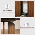 thumbnail image 2 of 47"-63" Extendable Round Dining Room Table for 4-8, Farmhouse Wooden Expandable Kitchen Table w/Wider Leg, Sturdy Metal Support, Oval Circle, for Dinner, Kitchen, Apartment, Space Save, Walnut, 2 of 9