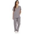 thumbnail image 1 of ZCtt Women's Six Pocket V-Neck Scrub Set with Cargo Pants, 1 of 3