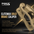 thumbnail image 3 of Max Advanced Brakes – EliteMAX Rear Brake Caliper for 2010-2023 Toyota 4Runner, Passenger Side, Gold Powder Coated, Hardware Included, Disc Brake Caliper Assembly w/ Bracket, 3 of 8