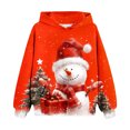 thumbnail image 1 of Chandails à Capuchon en Molleton pour Filles, Chandail de Noël pour Enfants, T-shirt à Manches Longues à Motif Imprimé, Col Rond, Long Haut, Chandail à Capuchon pour Garçons et Filles, Rouge 140, 1 of 3