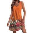 thumbnail image 1 of Ovzne Robes pour Femmes Robe d'Été Robe d'Été Décontractée pour Femmes Mode Imprimée Poche Sans Manches Robe à Col en V Robe d'Été Imprimée Liquidation, 1 of 5