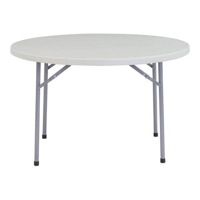 NPS BTR Series Table Pliante Ronde en Plastique Robuste de 48 Pouces en Gris Moucheté