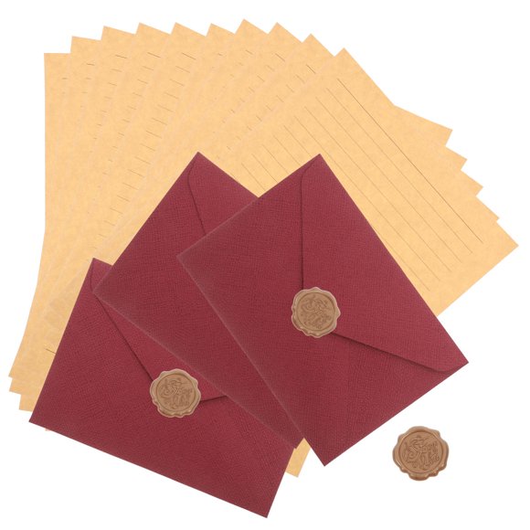 FONWILYO 2Sets Security Envelopes Paper Dark Red with Triangular Flap for Invitations and Letters
