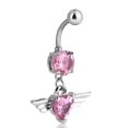 thumbnail image 1 of Navel Ring, Rhinestone Umbilical Ring 36L 3Colors Belly Ring, For Women Girl, 1 of 8
