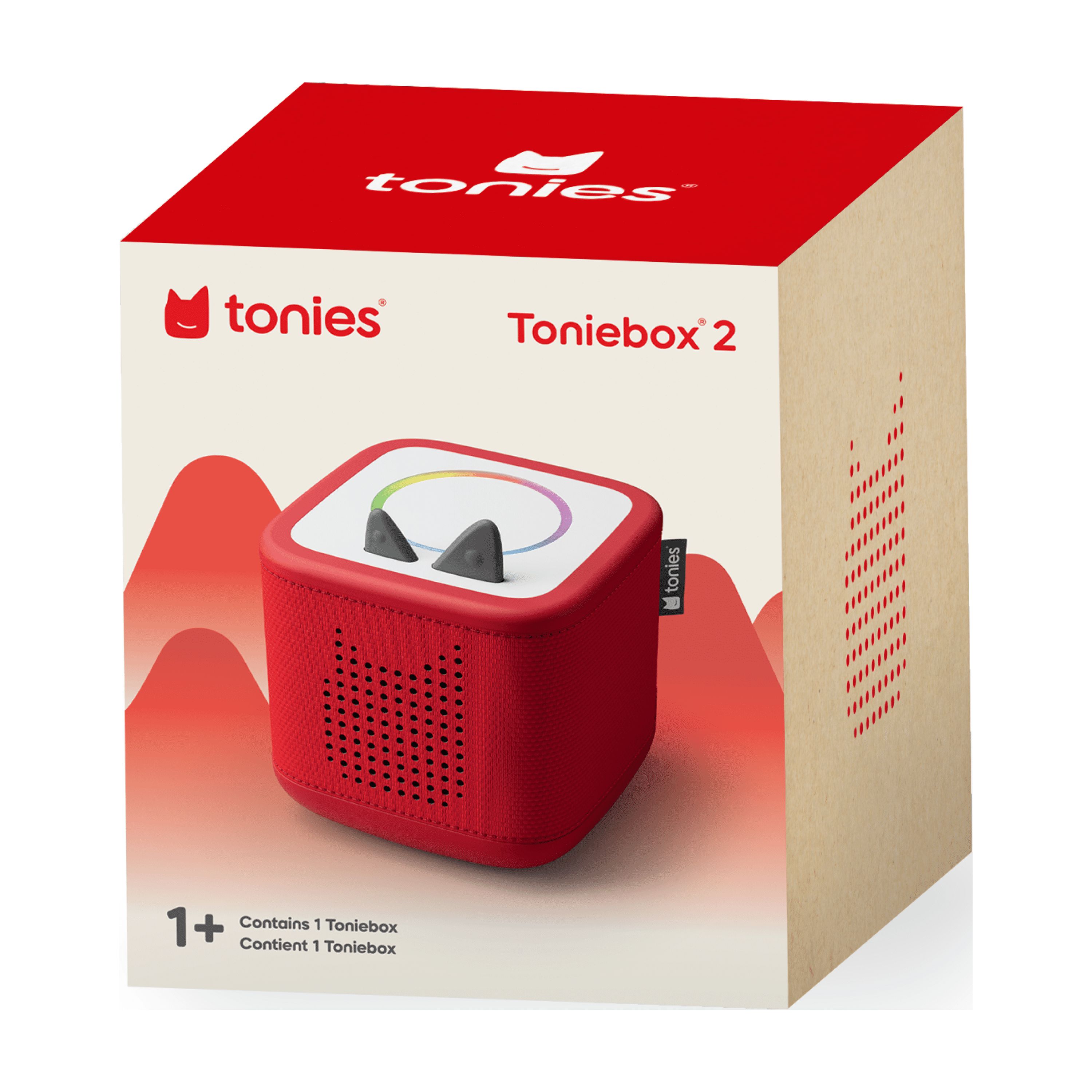 tonies Toniebox 2 Bundle with Elmo, Abby Cadabby and Cookie Monster from Sesame Street – Sunset Red (English)