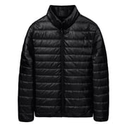 ManxiVoo Lightweight Stand Collar Quilted Jacket for Women Comfortable Warm Winter Puffer Coat Casual Outerwear Piece XXXL Size Black