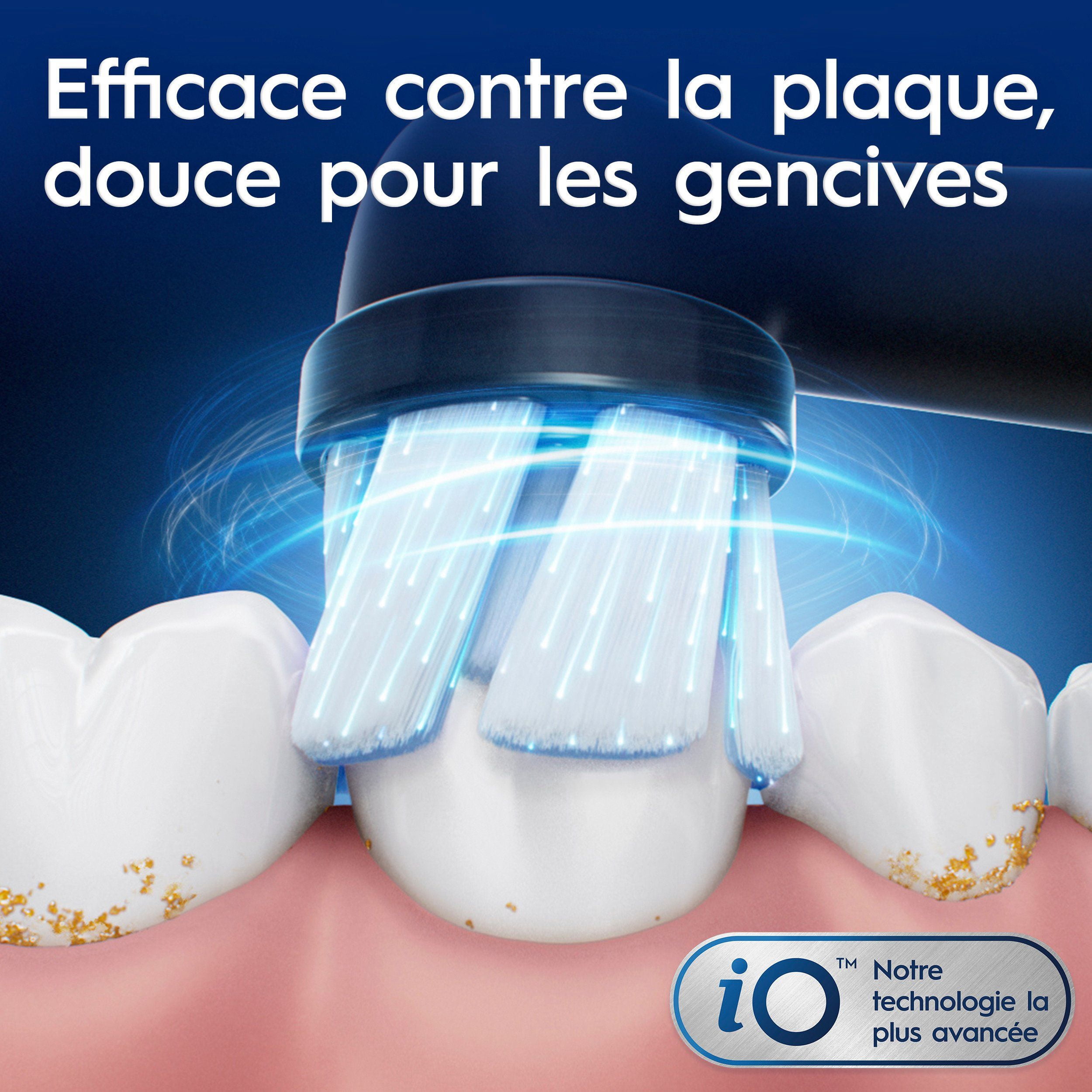 Oral-B iO Series 2 Brosse à Dents Électrique Rechargeable, avec 1 Tête de Brosse Soin Doux - Capteur de Pression Automatique pour Protéger les Gencives - 3 Modes - Minuterie de 2 Min