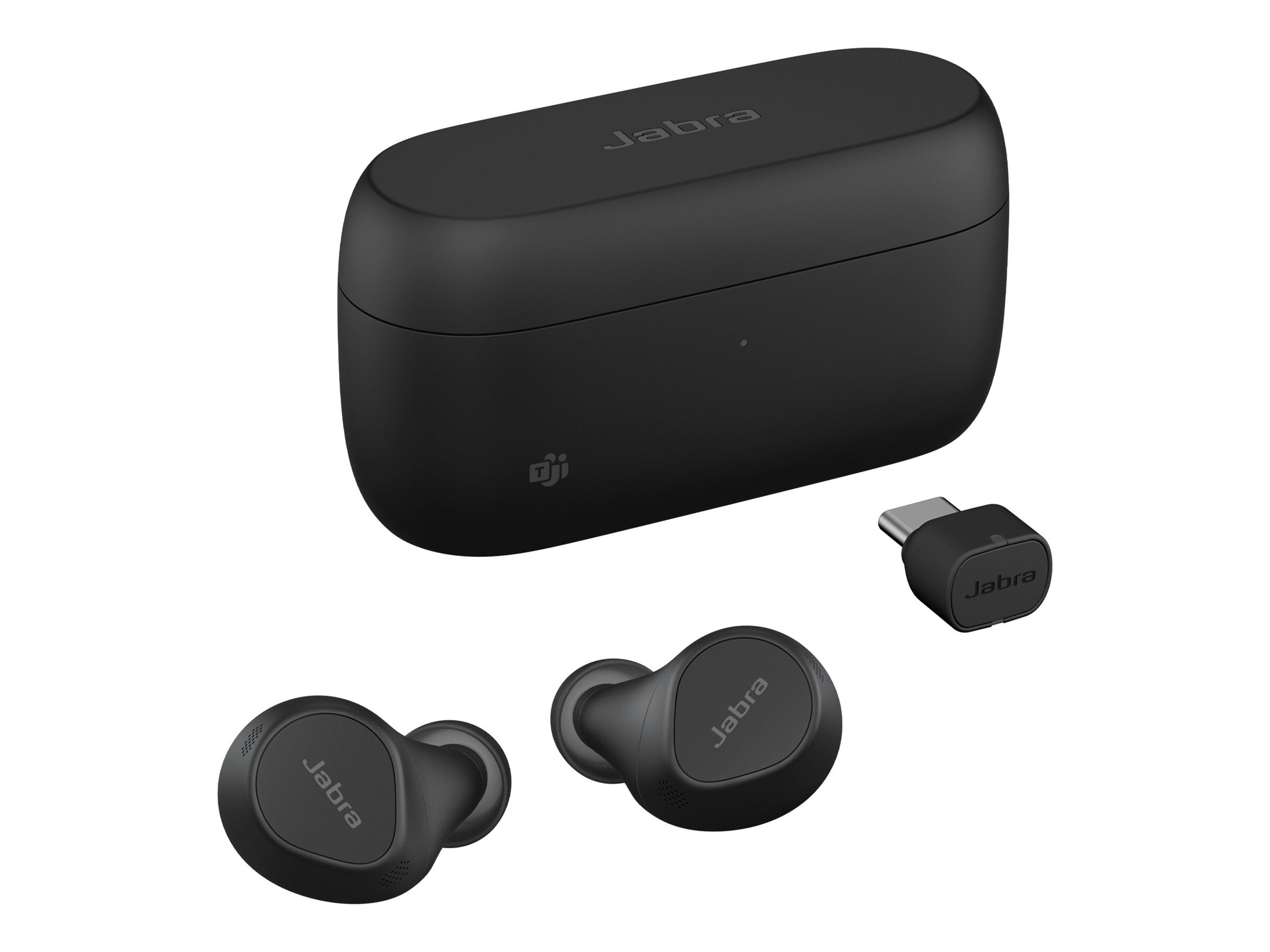 écouteurs Jabra Evolve2 Buds MS - écouteurs sans fil avec micro - intra-auriculaires - Bluetooth - réduction de bruit active - USB-C via adaptateur Bluetooth - isolation phonique - noir - Certifié pour Microsoft Teams
