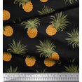 thumbnail image 3 of Soimoi Black Rayon Fabric Pine Fruits Print Sewing Fabric Yard 56 Inch Wide, 3 of 3