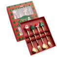 thumbnail image 2 of Oleegame 2PC Stainless Steel Cutlery Set Christmas Tableware Set Stainless Steel Spoon Gift Set Dessert Spoon Fork Coffee Spoon Christmas Pendant Spoon Tableware Set Gift, 2 of 9