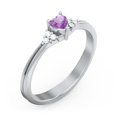 thumbnail image 3 of Bague en Forme de Cœur avec Accents d'Épaule - Améthyste (Février), 3 of 4